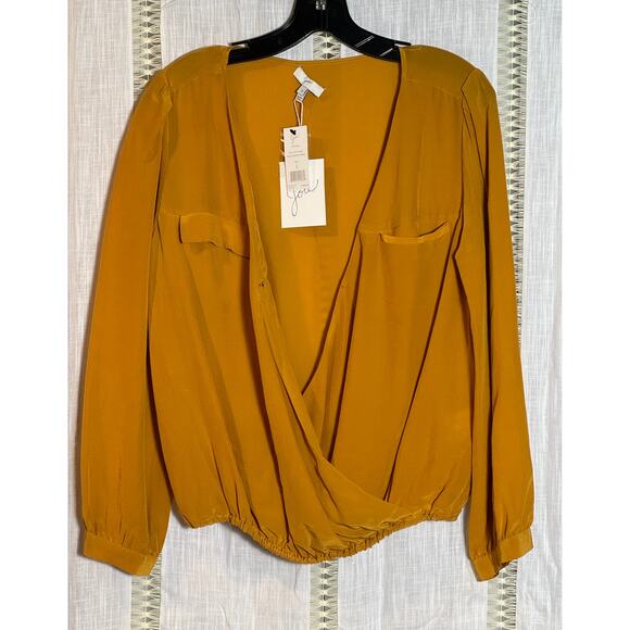 NWT Joie Istanbul Blouse‎ Nordstrom Bergdorf Golden Amber $228 Designer - Picture 1 of 13